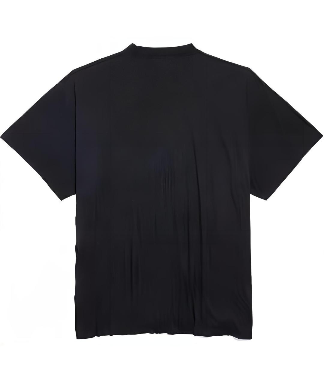 BALENCIAGA Черная хлопковая футболка, фото 2