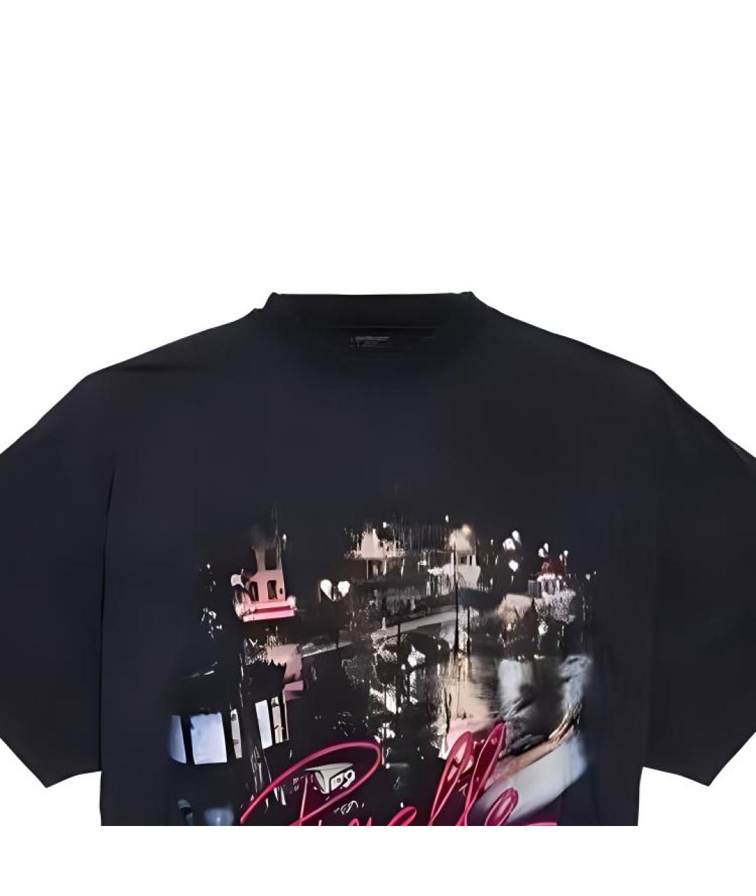 BALENCIAGA Черная хлопковая футболка, фото 7