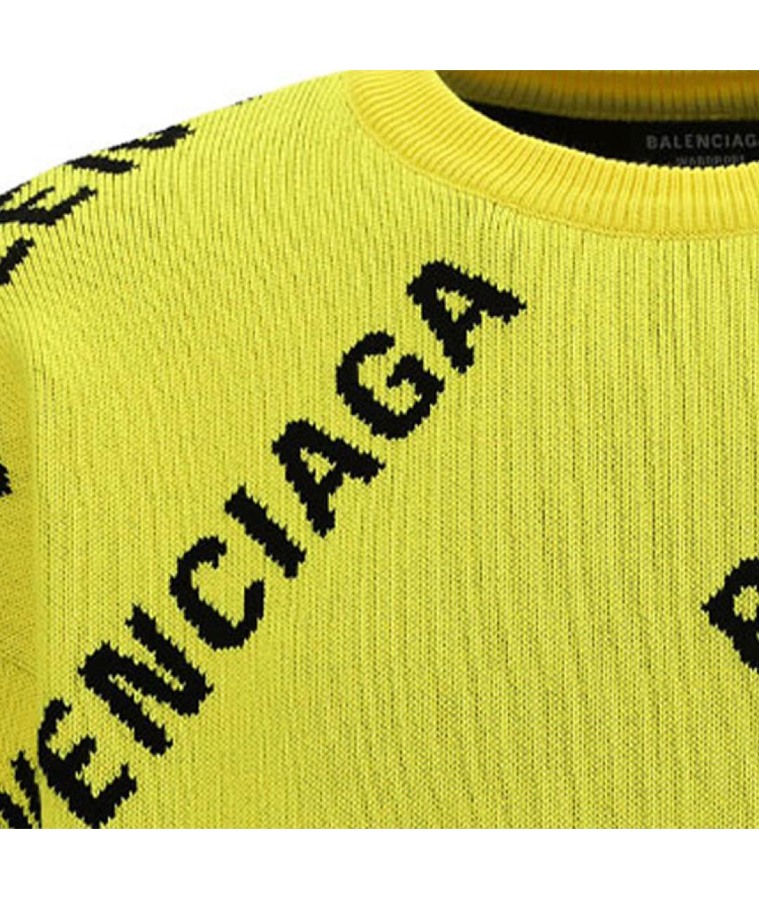 BALENCIAGA Желтый кашемировый джемпер / свитер, фото 4