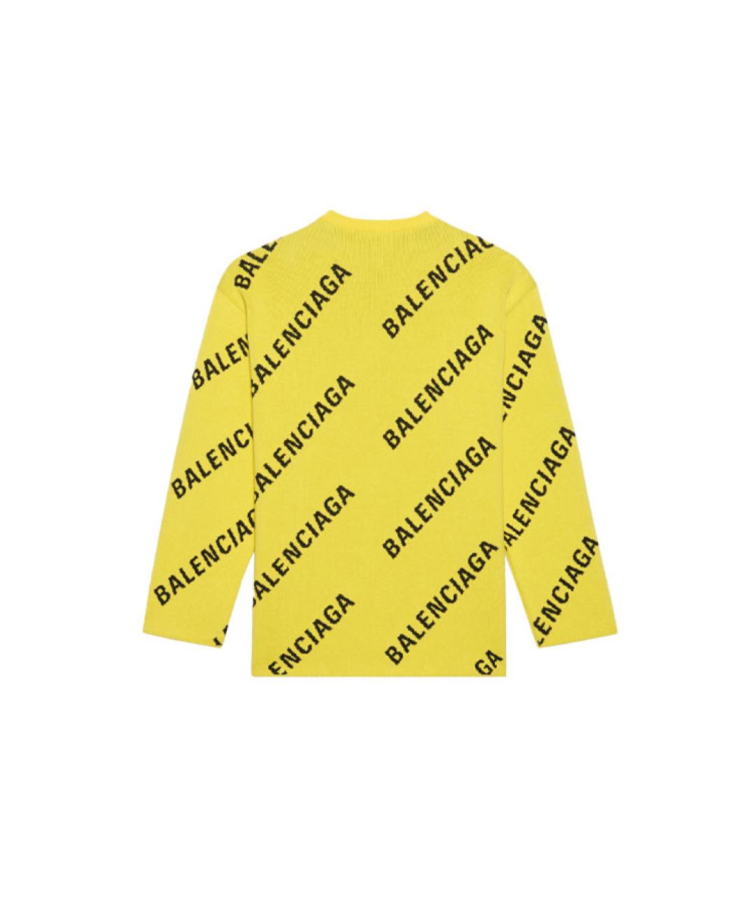 BALENCIAGA Желтый кашемировый джемпер / свитер, фото 2