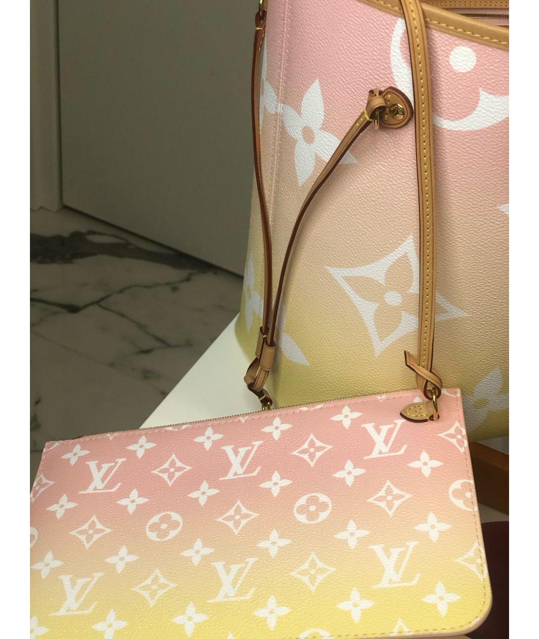 LOUIS VUITTON Розовая сумка тоут из искусственной кожи, фото 6