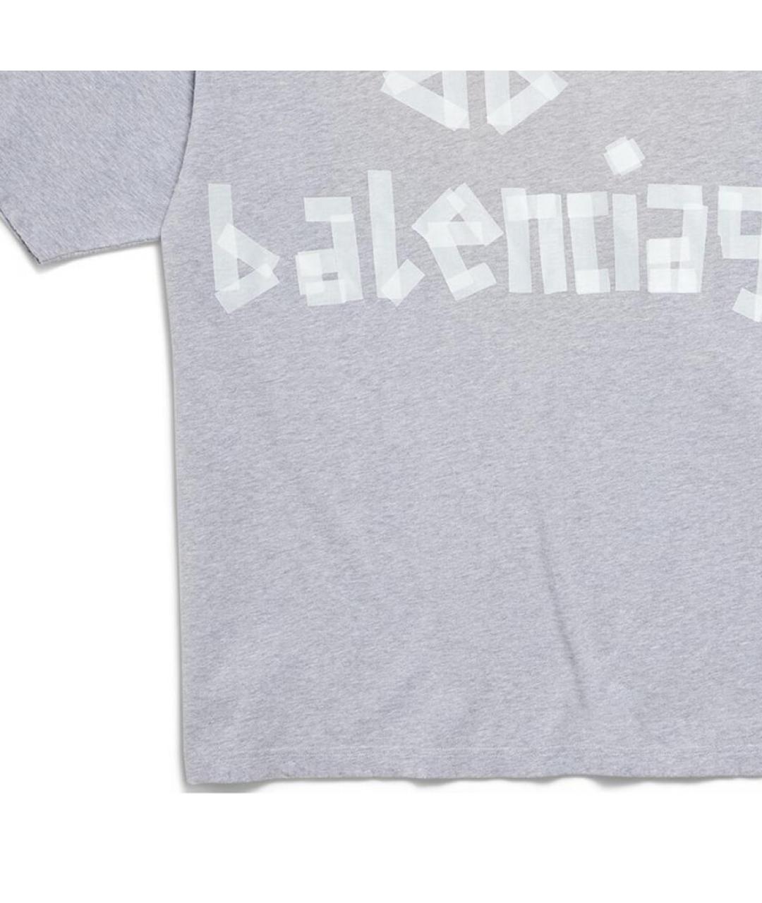 BALENCIAGA Серая хлопковая футболка, фото 4