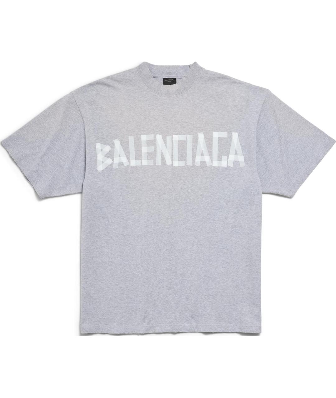 BALENCIAGA Серая хлопковая футболка, фото 1