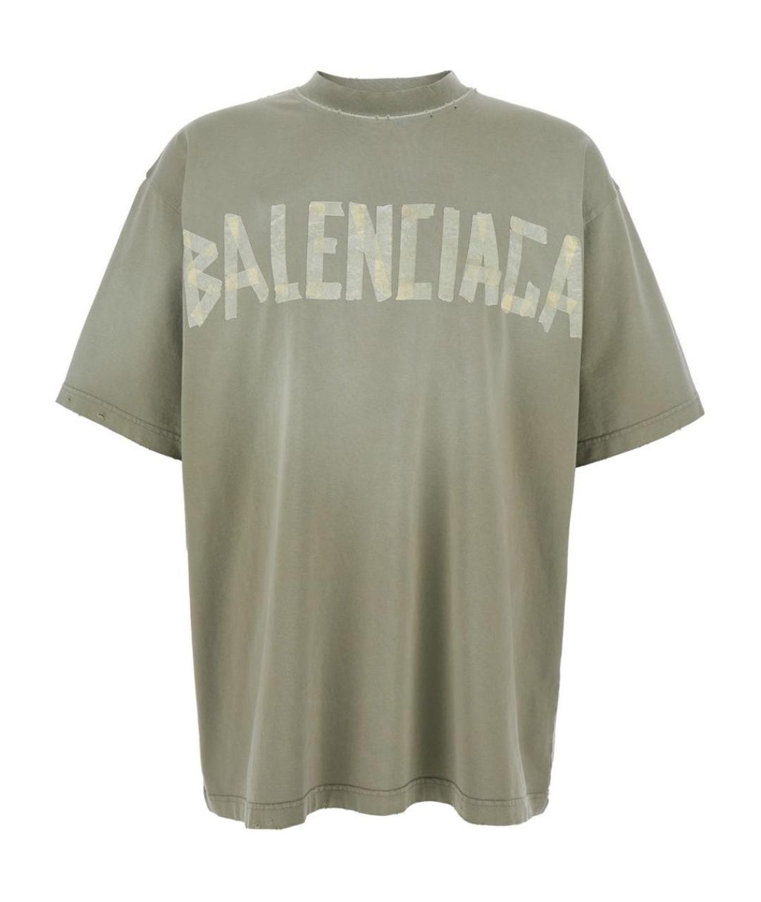 BALENCIAGA Зеленая хлопковая футболка, фото 1