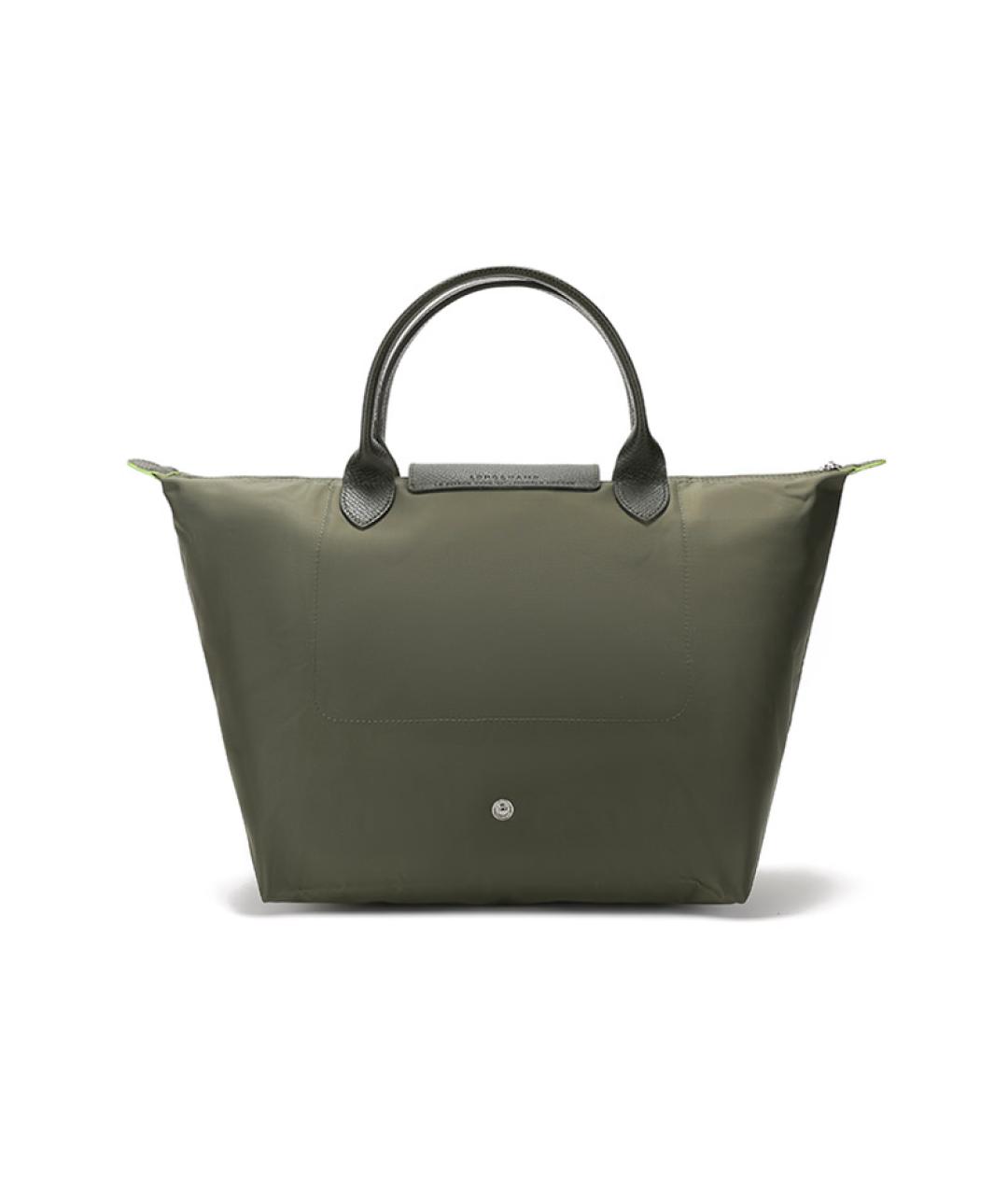 LONGCHAMP Хаки тканевая сумка с короткими ручками, фото 4
