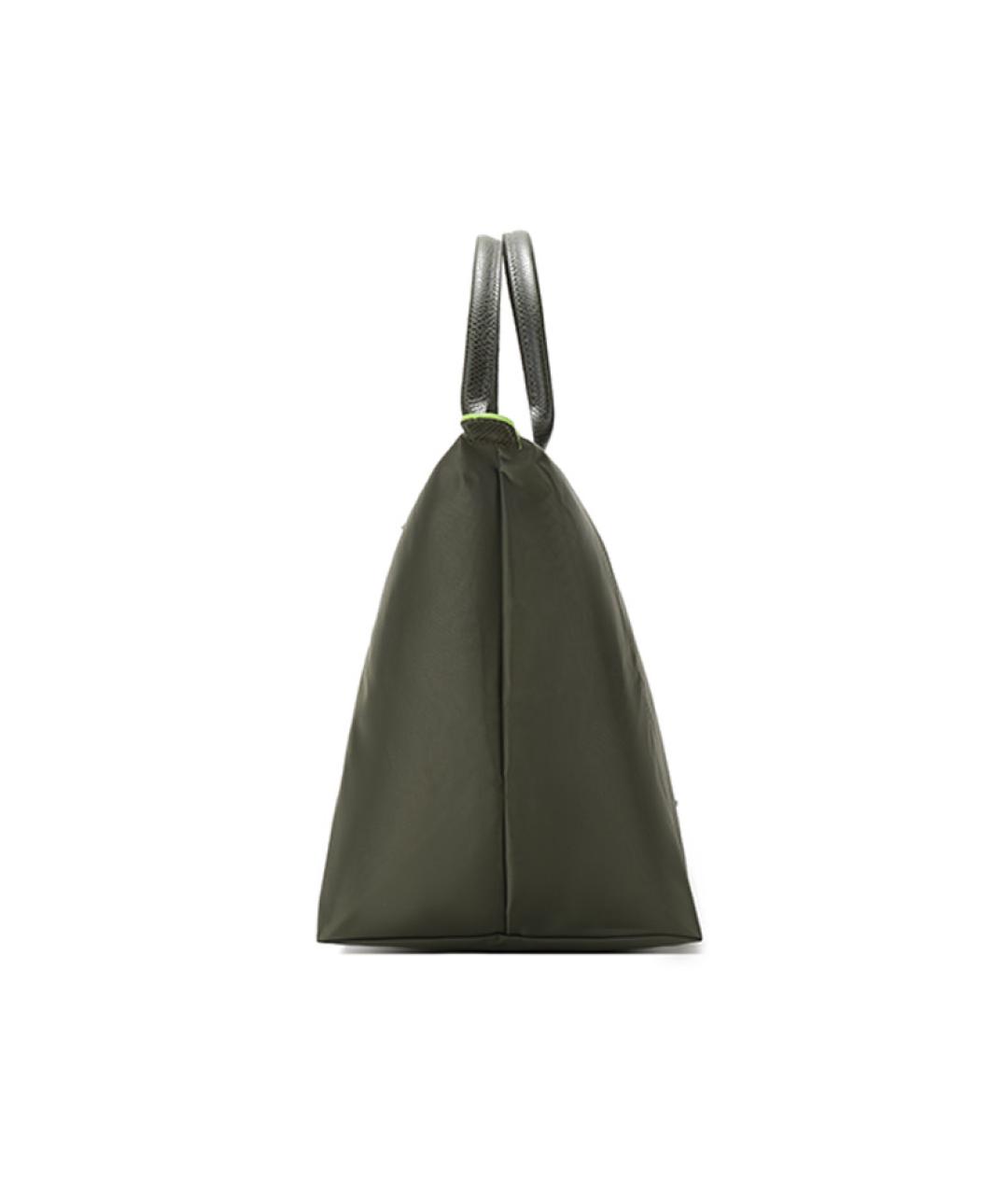 LONGCHAMP Хаки тканевая сумка с короткими ручками, фото 3