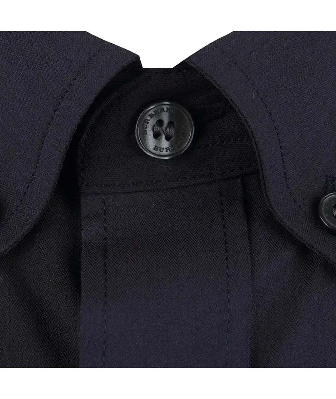 BURBERRY Темно-синяя хлопковая кэжуал рубашка, фото 5