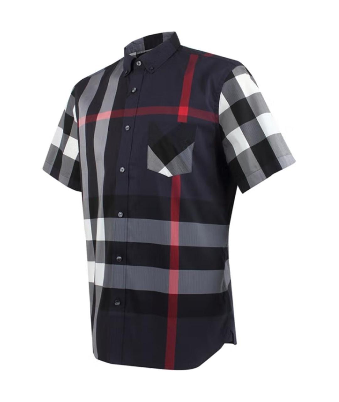 BURBERRY Темно-синяя хлопковая кэжуал рубашка, фото 4