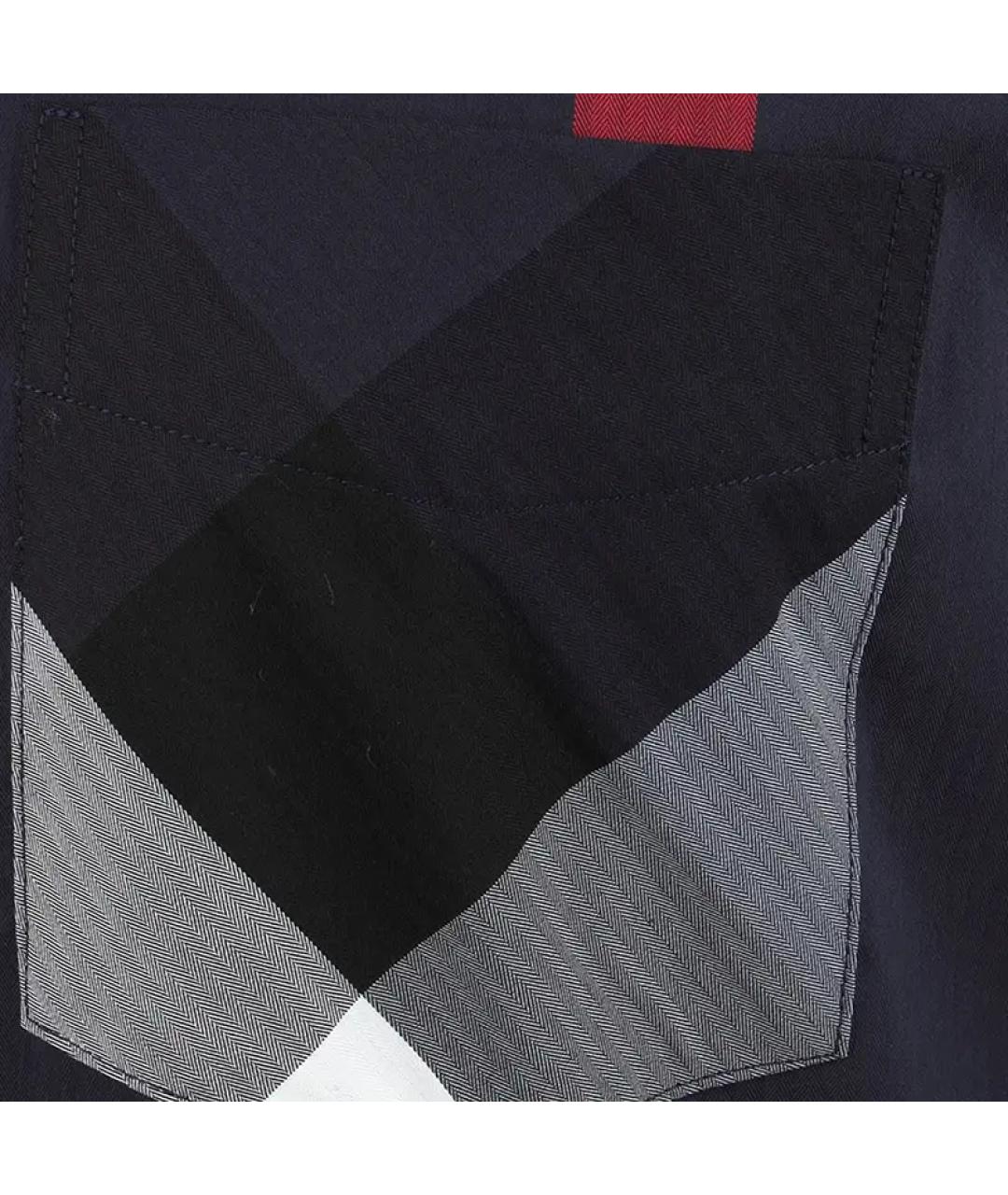 BURBERRY Темно-синяя хлопковая кэжуал рубашка, фото 6