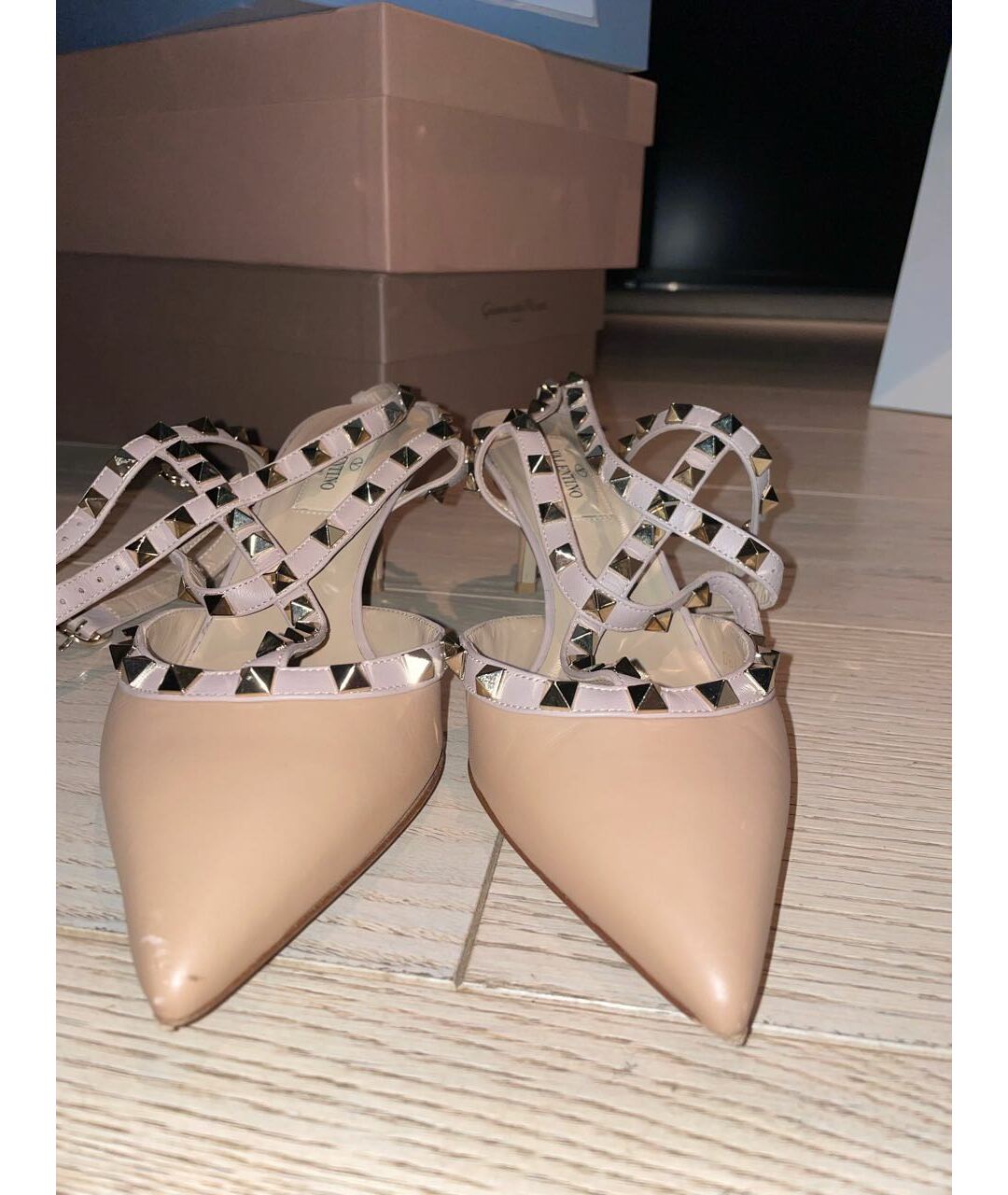 VALENTINO Бежевые кожаные туфли, фото 2