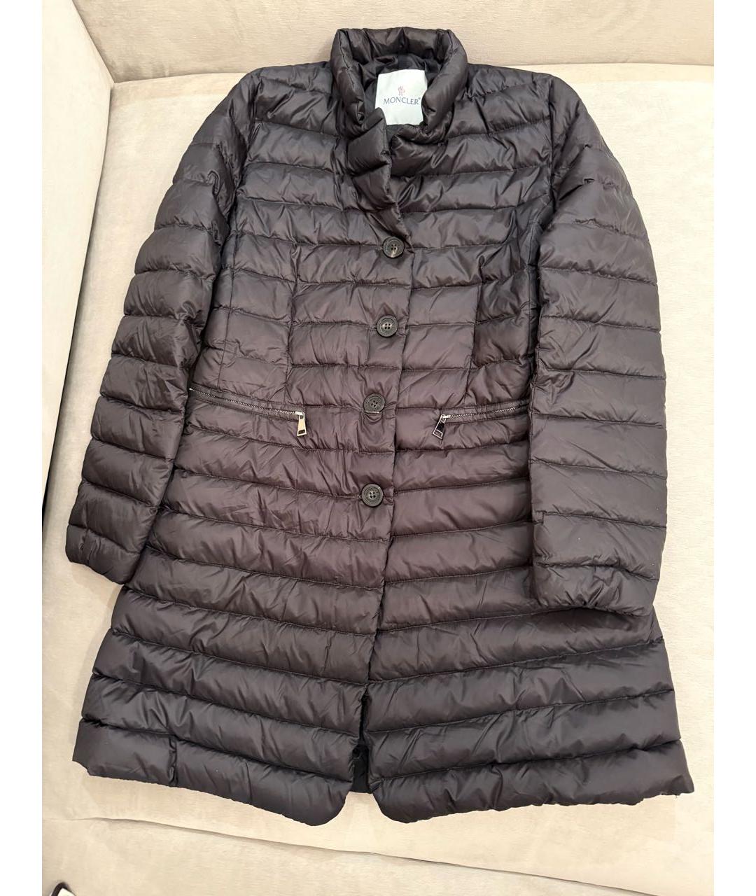 MONCLER Антрацитовый полиамидовый пуховик, фото 9