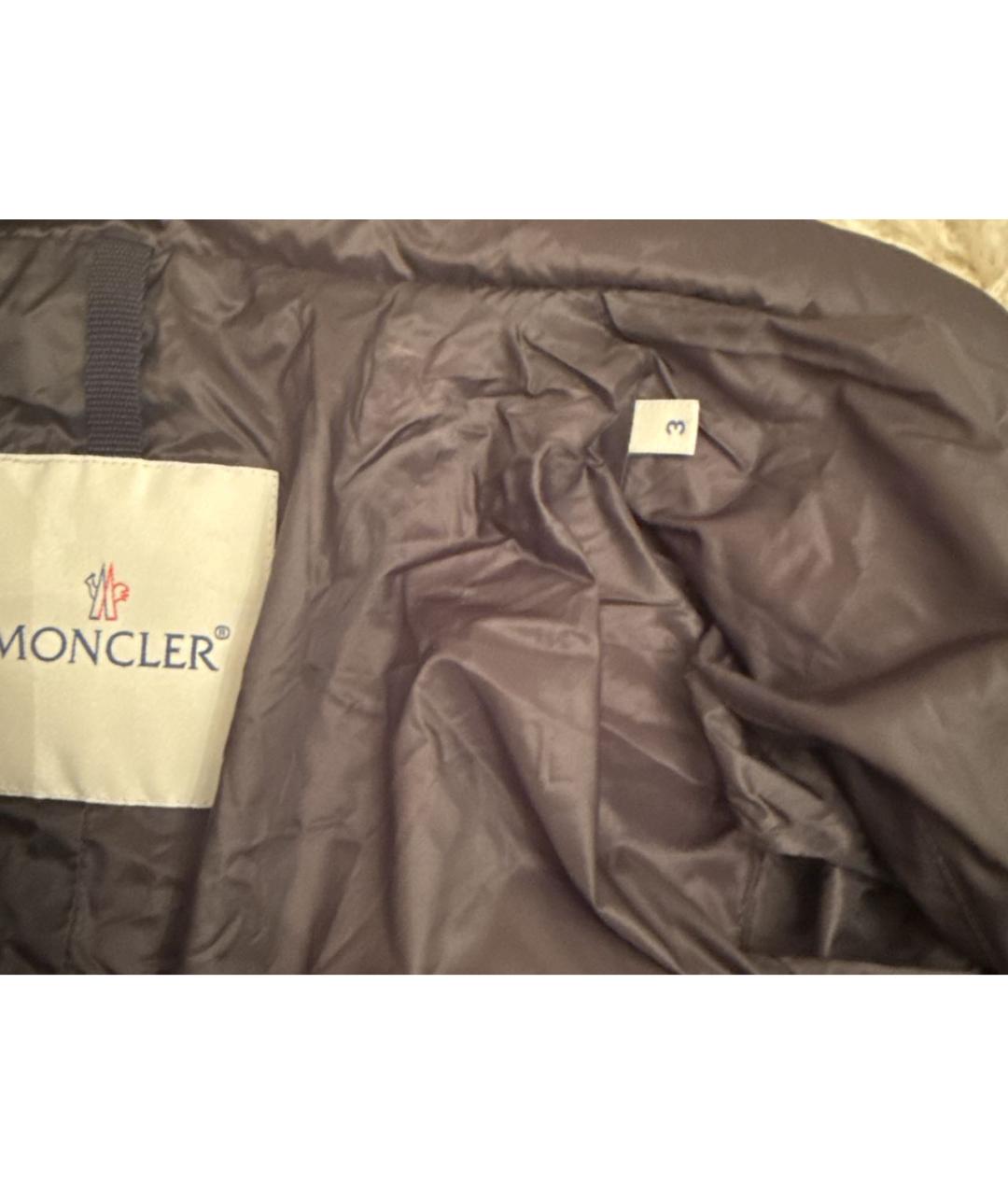 MONCLER Антрацитовый полиамидовый пуховик, фото 8