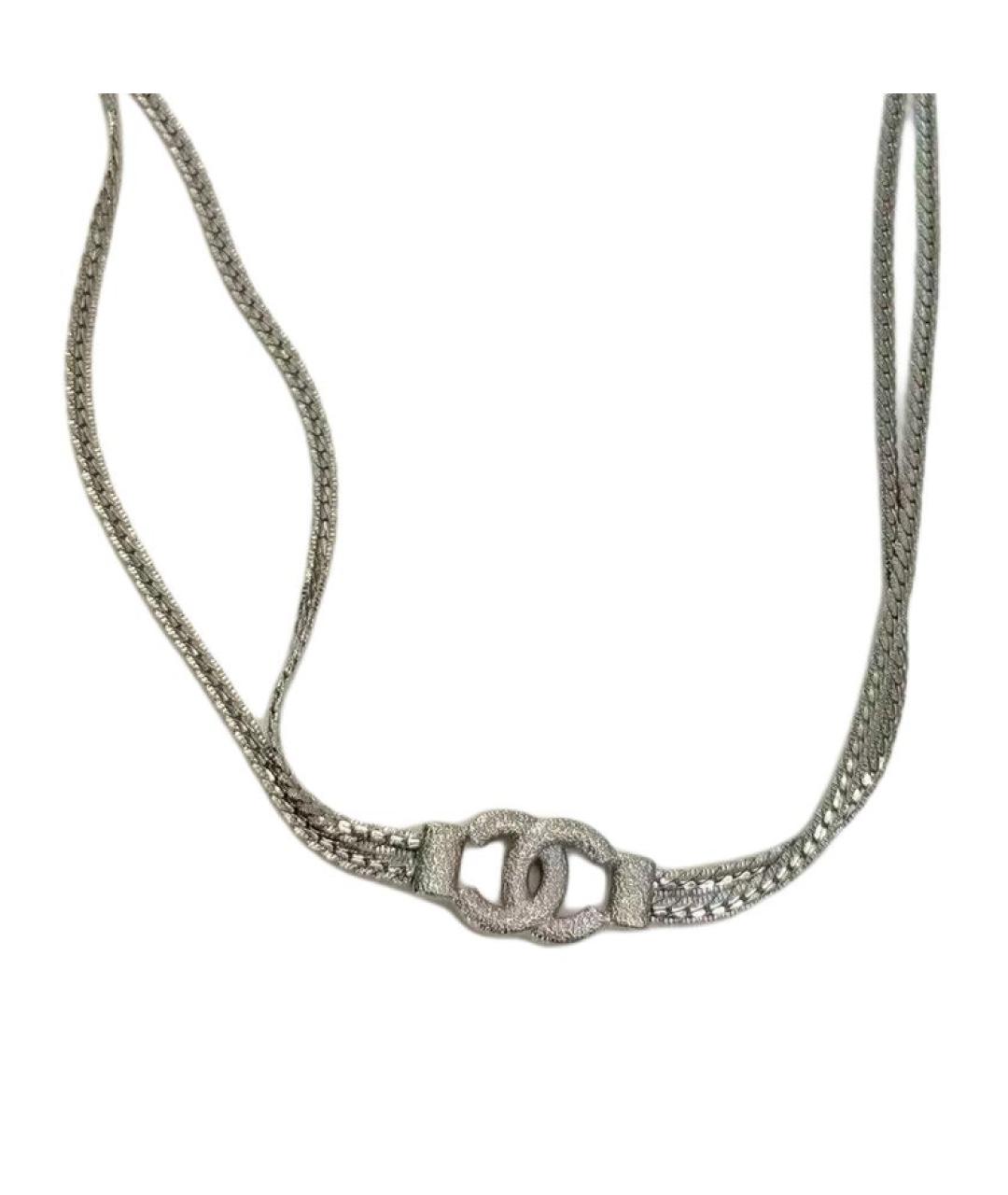 CHANEL Серебряная металлическая цепочка, фото 2