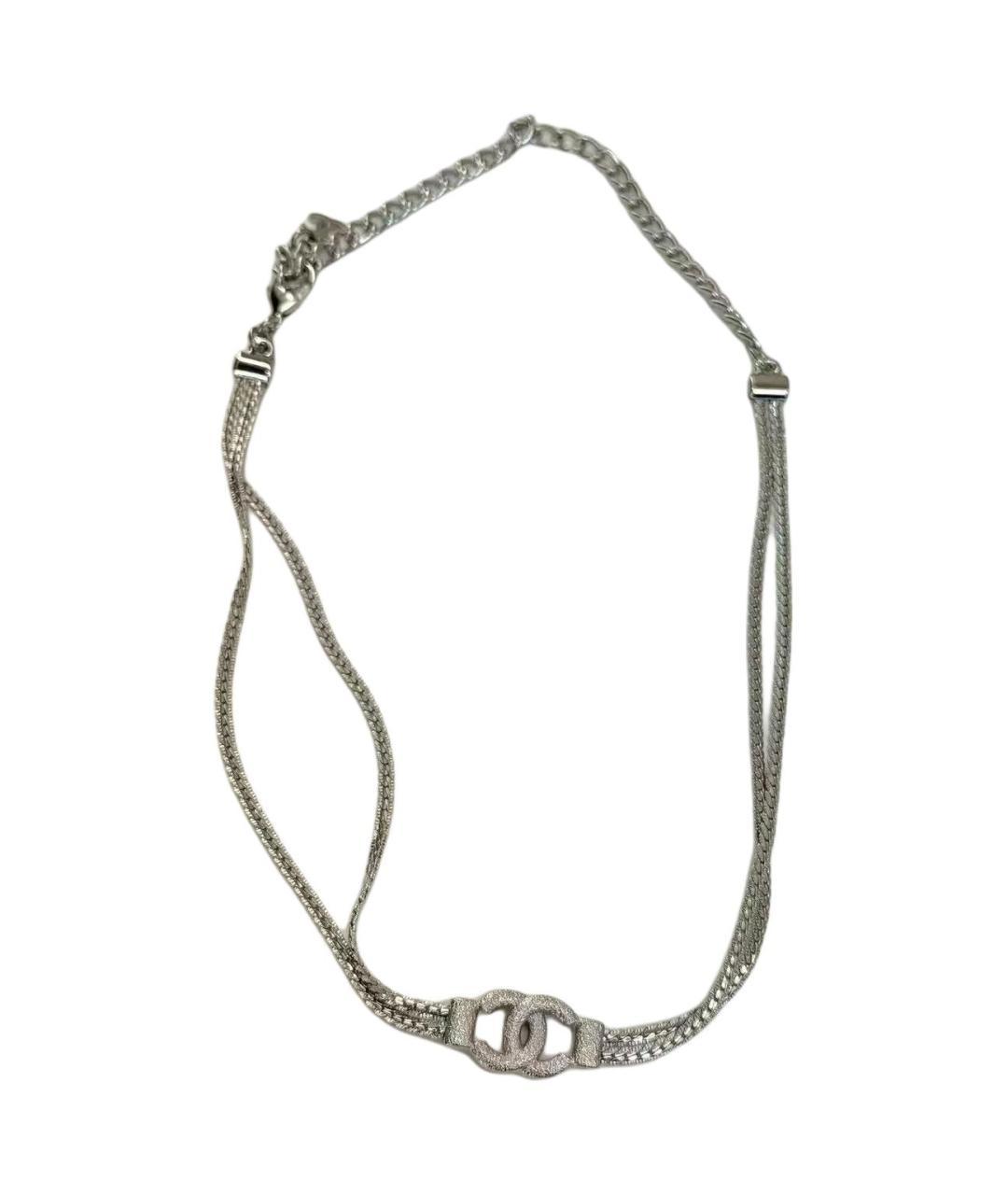 CHANEL Серебряная металлическая цепочка, фото 1