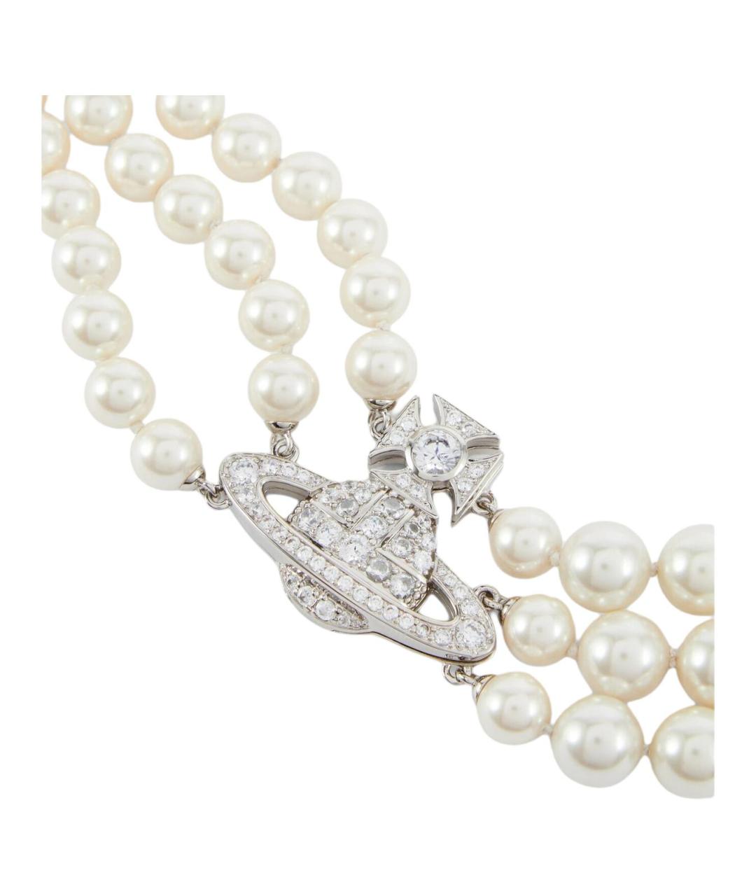 VIVIENNE WESTWOOD Белое латунное колье, фото 3