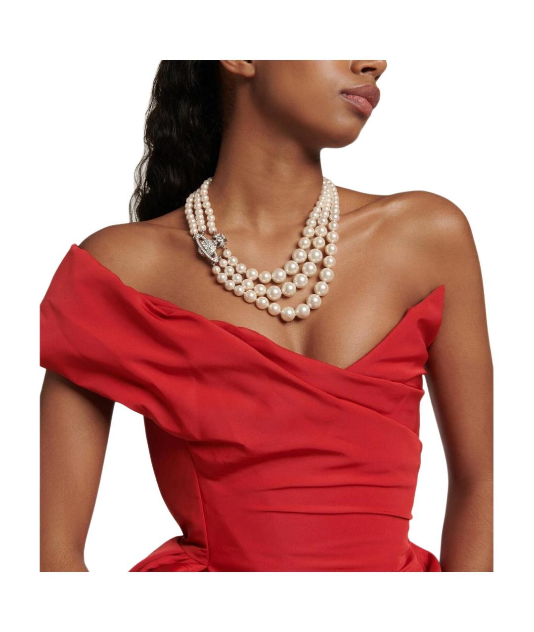 VIVIENNE WESTWOOD Белое латунное колье, фото 4