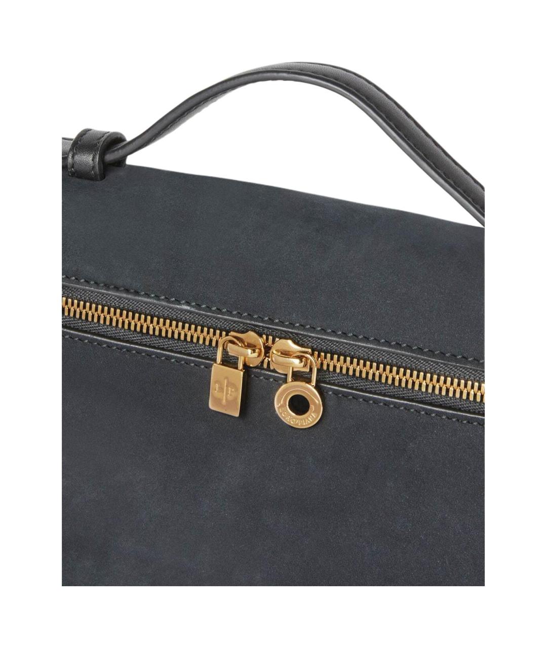 LORO PIANA Черная кожаная сумка через плечо, фото 6