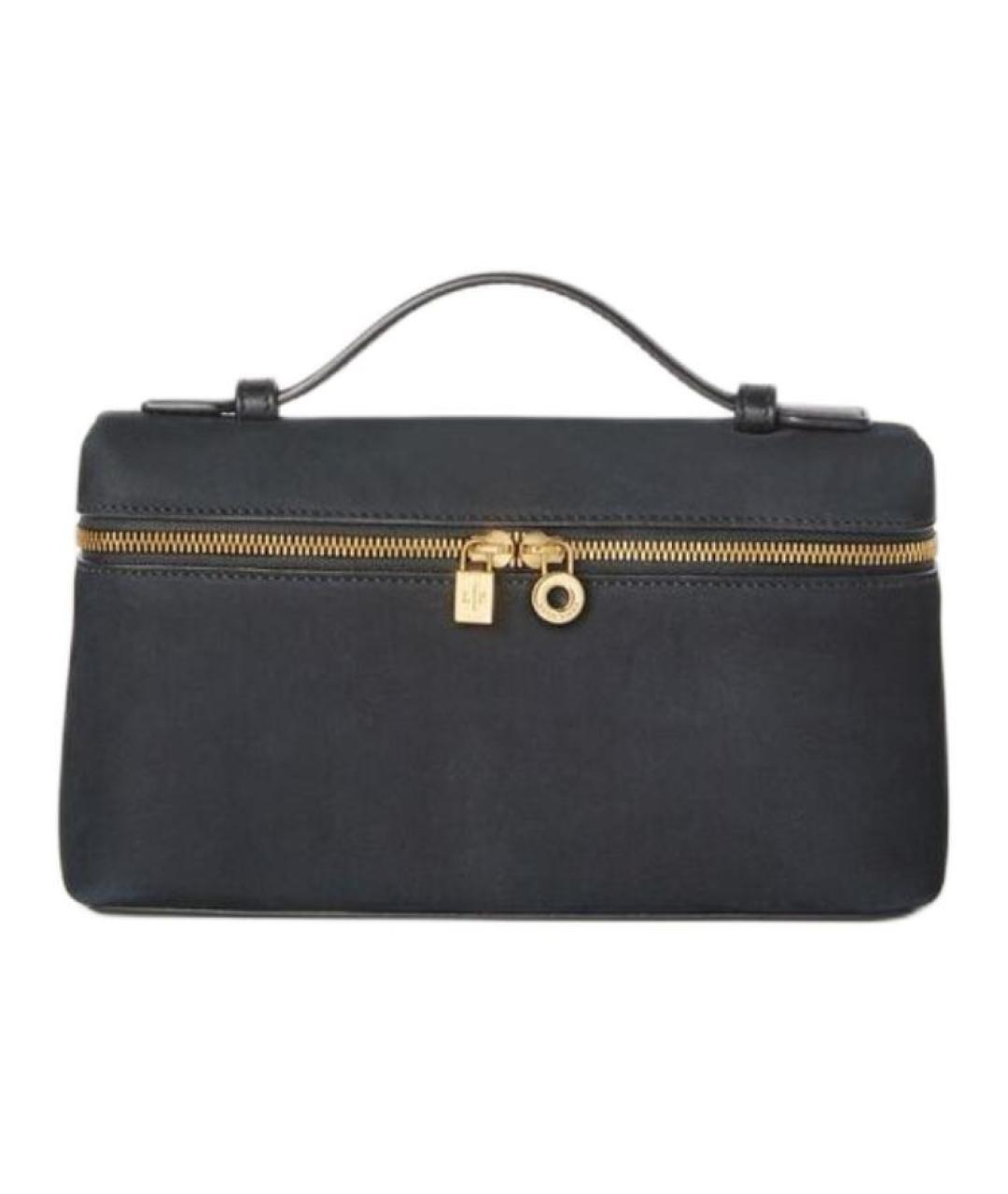 LORO PIANA Черная кожаная сумка через плечо, фото 1