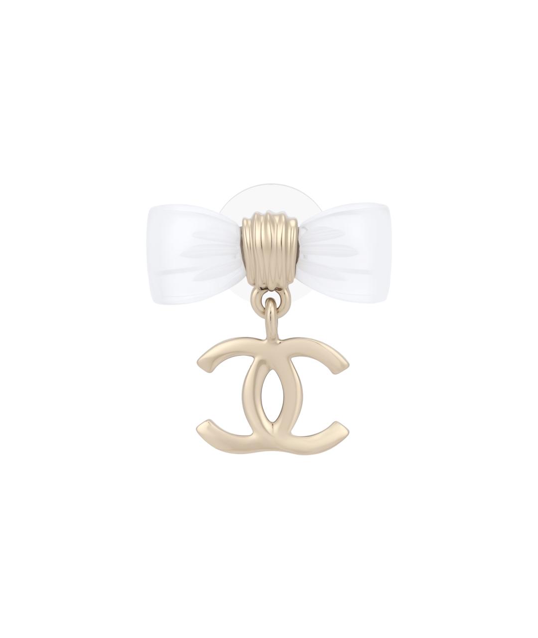 CHANEL Золотые металлические серьги, фото 2