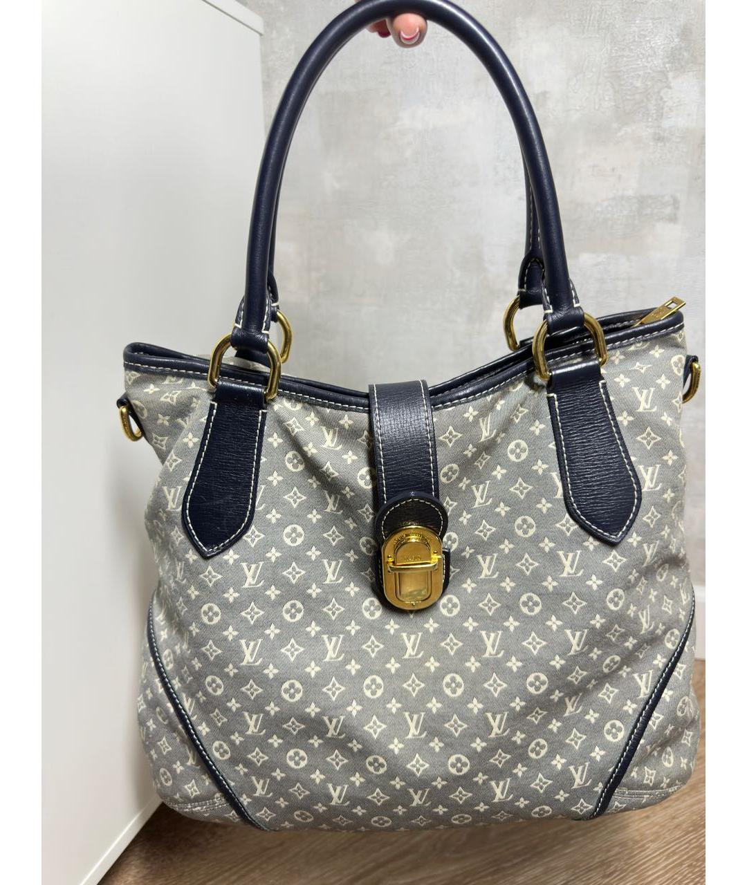 LOUIS VUITTON Голубая тканевая сумка тоут, фото 9