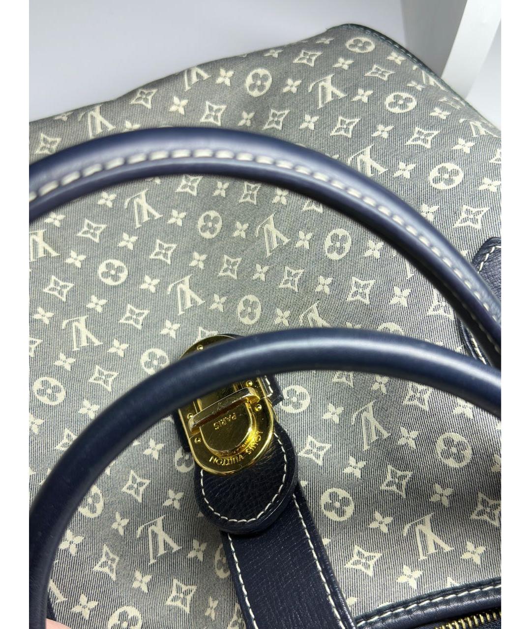 LOUIS VUITTON Голубая тканевая сумка тоут, фото 5