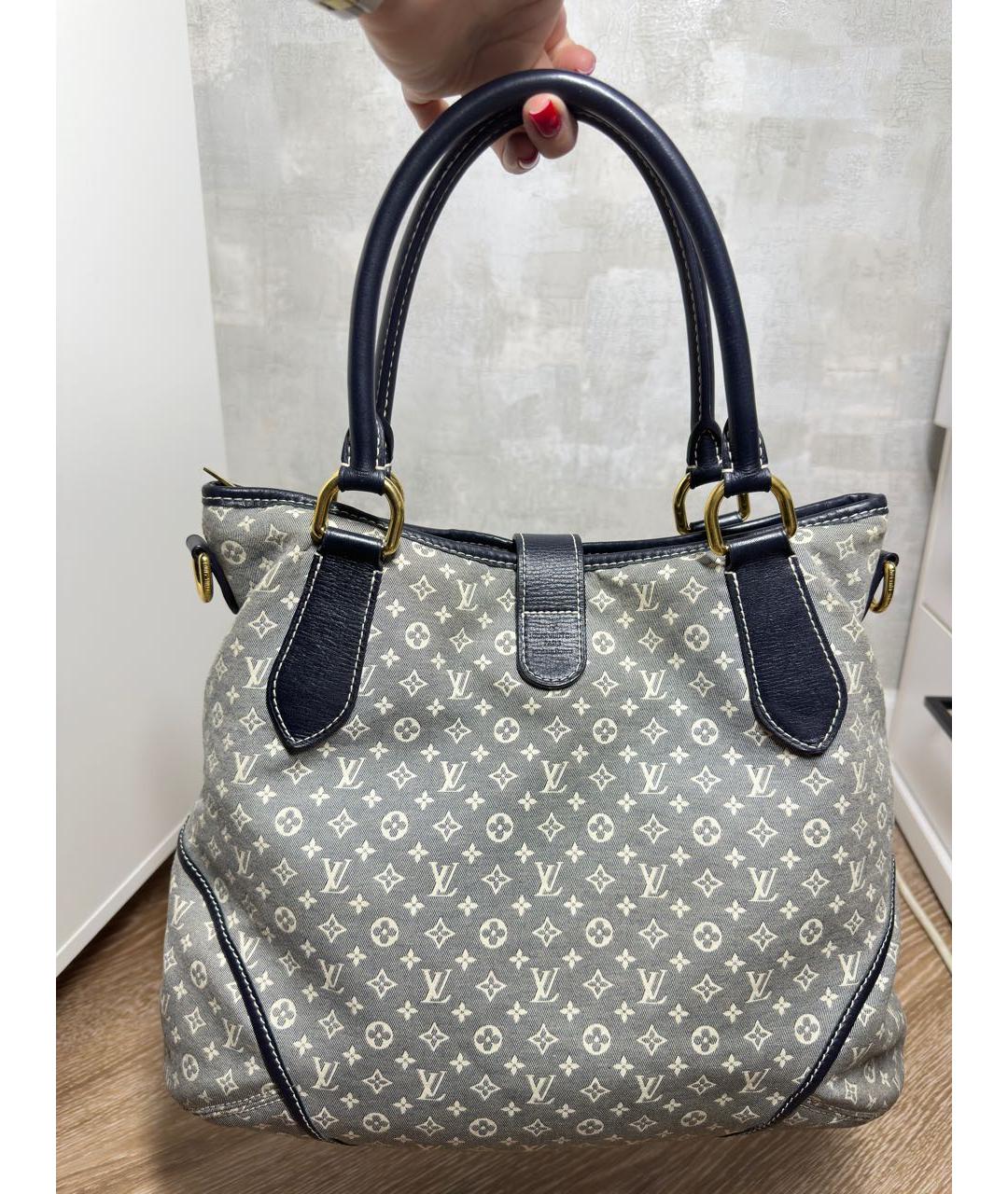 LOUIS VUITTON Голубая тканевая сумка тоут, фото 3