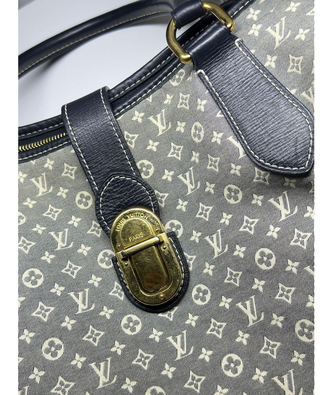 LOUIS VUITTON Голубая тканевая сумка тоут, фото 8