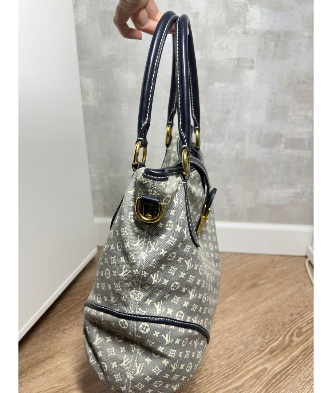 LOUIS VUITTON Голубая тканевая сумка тоут, фото 2