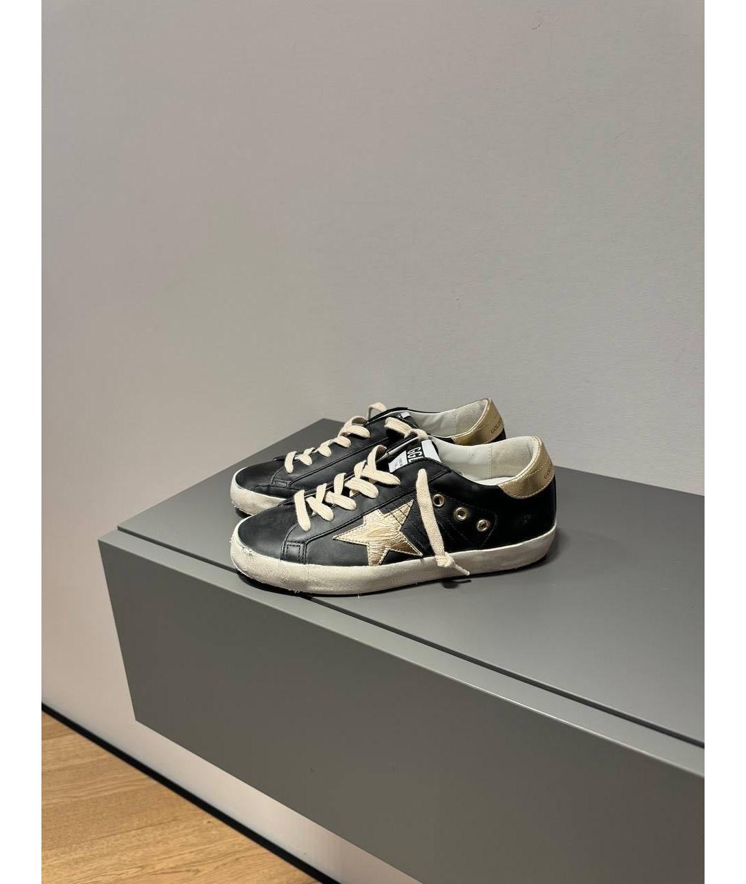GOLDEN GOOSE DELUXE BRAND Черные кожаные кеды, фото 3