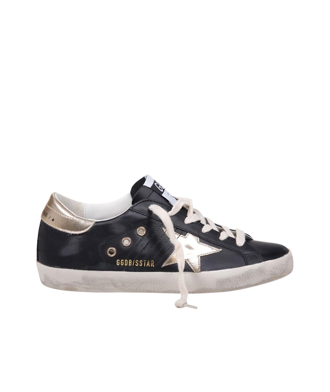 GOLDEN GOOSE DELUXE BRAND Черные кожаные кеды, фото 1