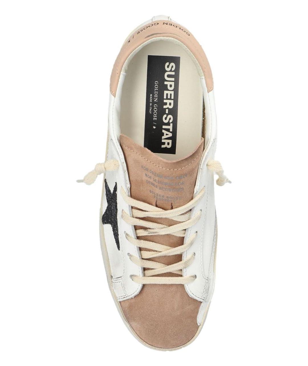 GOLDEN GOOSE DELUXE BRAND Бежевые кожаные кеды, фото 5