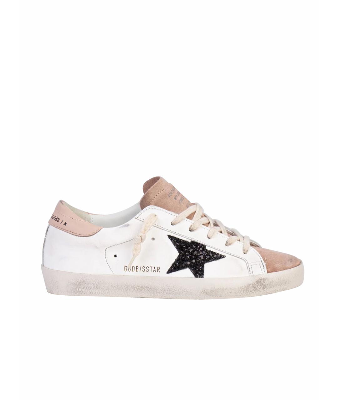 GOLDEN GOOSE DELUXE BRAND Бежевые кожаные кеды, фото 1