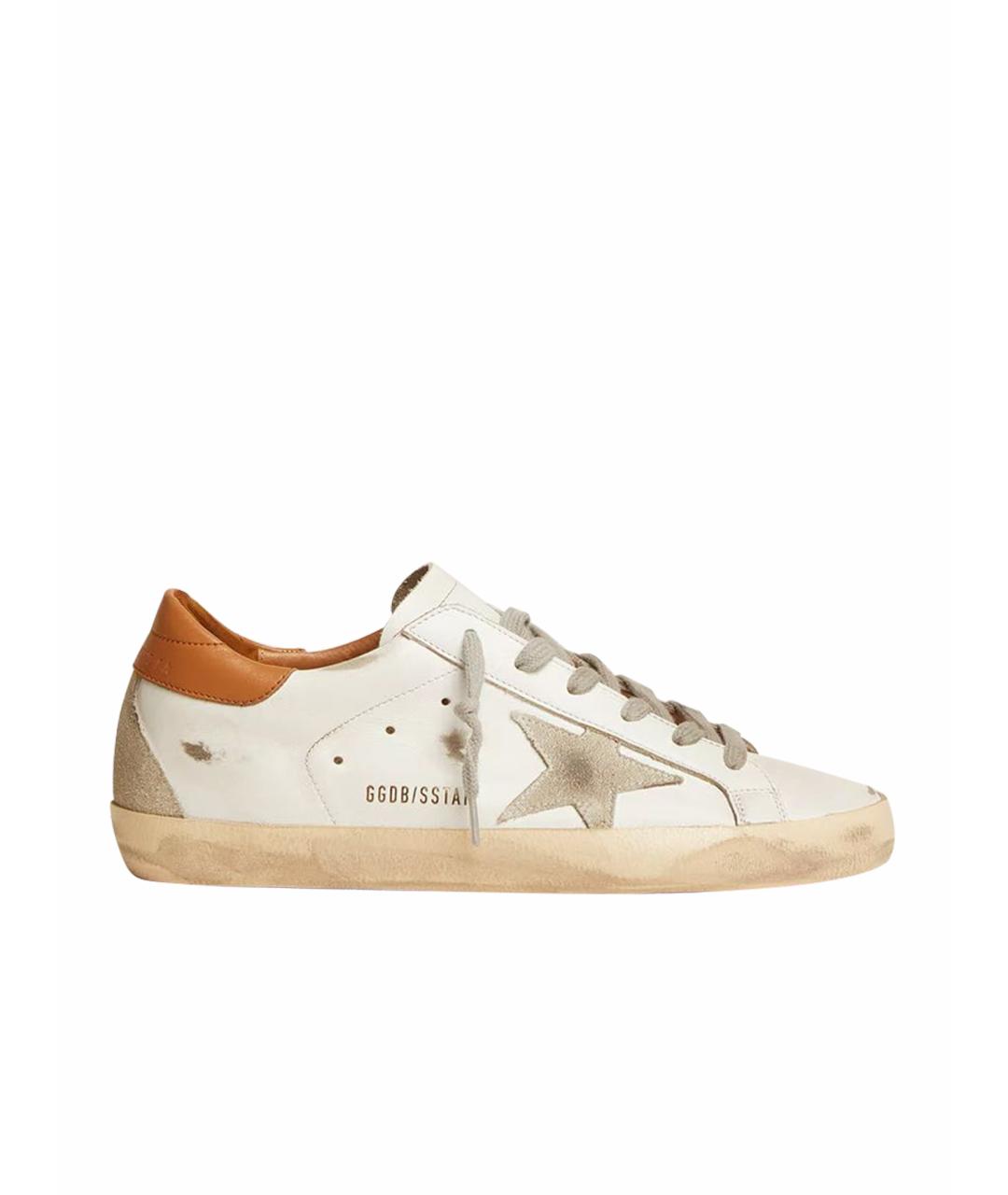 GOLDEN GOOSE DELUXE BRAND Бежевые кожаные кеды, фото 1