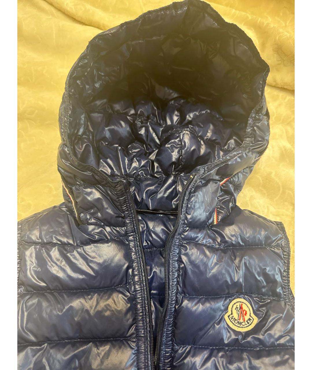 MONCLER Темно-синий полиэстеровый жакет / жилет, фото 3