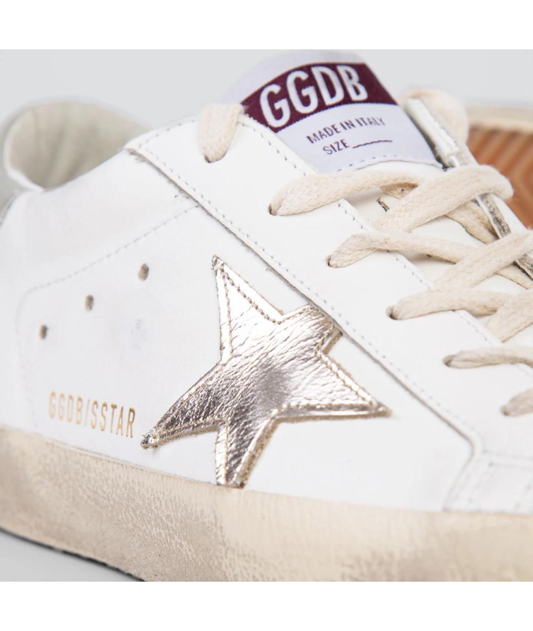 GOLDEN GOOSE DELUXE BRAND Бежевые кожаные кеды, фото 3