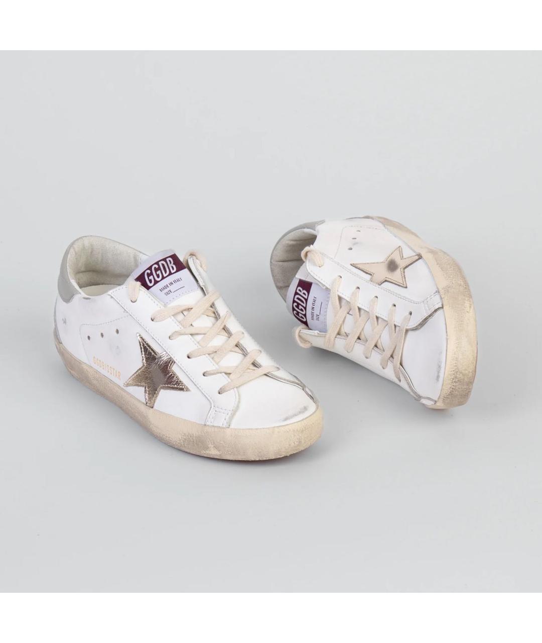 GOLDEN GOOSE DELUXE BRAND Бежевые кожаные кеды, фото 2