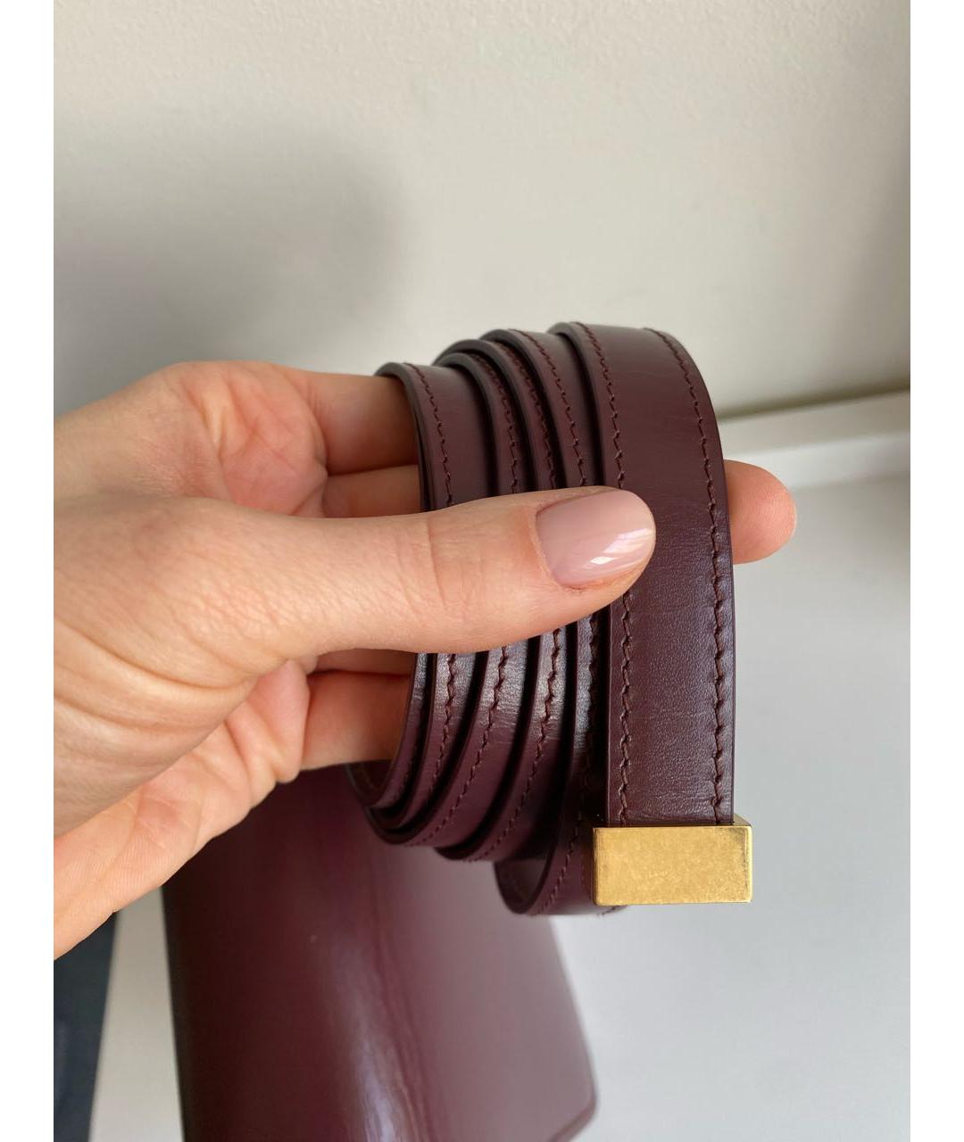 CELINE Бордовая кожаная сумка через плечо, фото 8