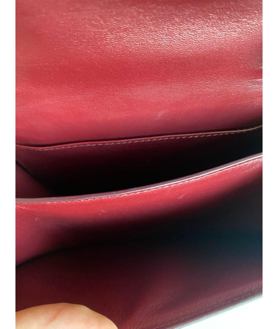 CELINE Бордовая кожаная сумка через плечо, фото 9