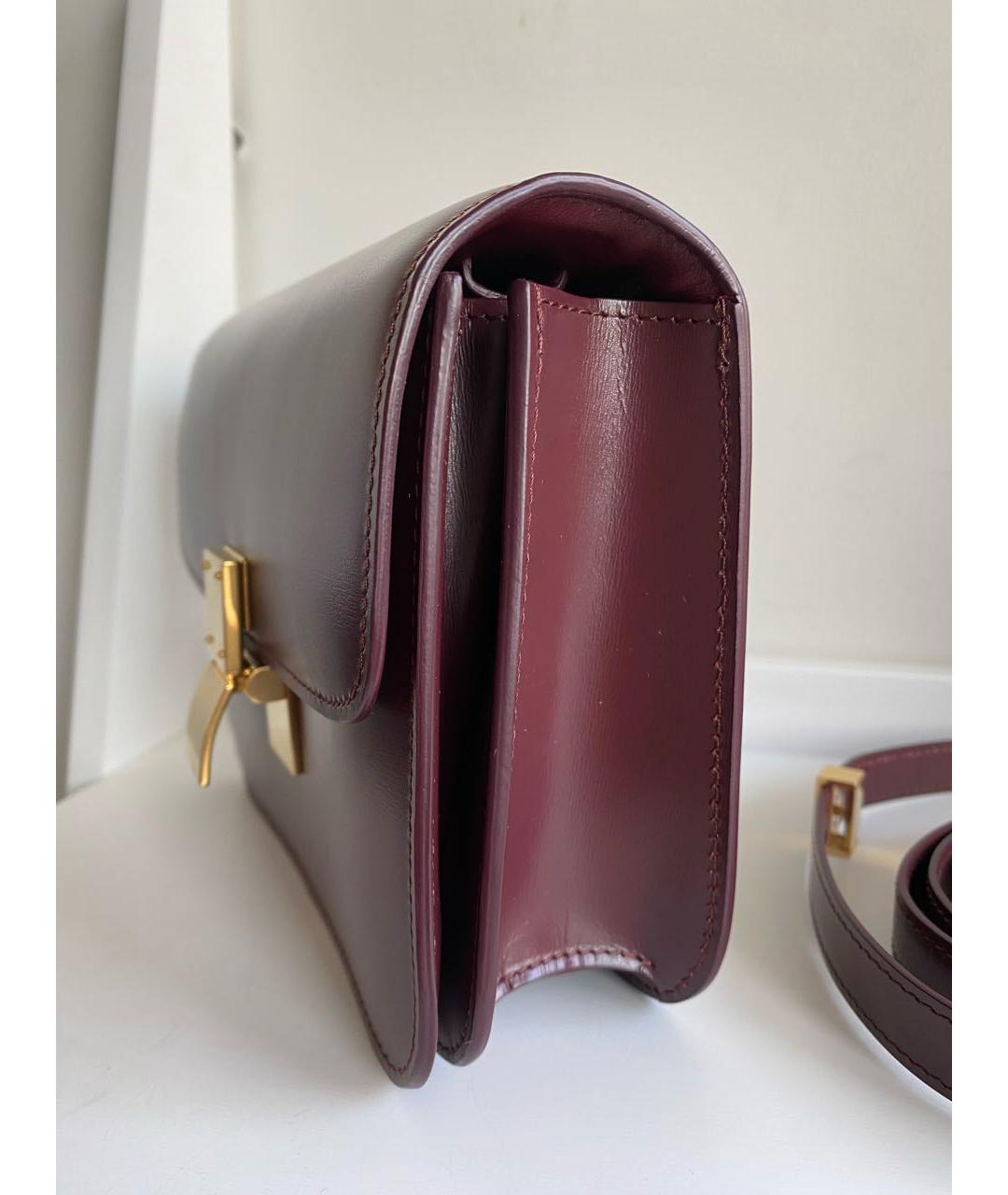 CELINE Бордовая кожаная сумка через плечо, фото 4