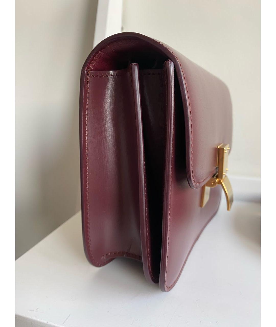 CELINE Бордовая кожаная сумка через плечо, фото 3