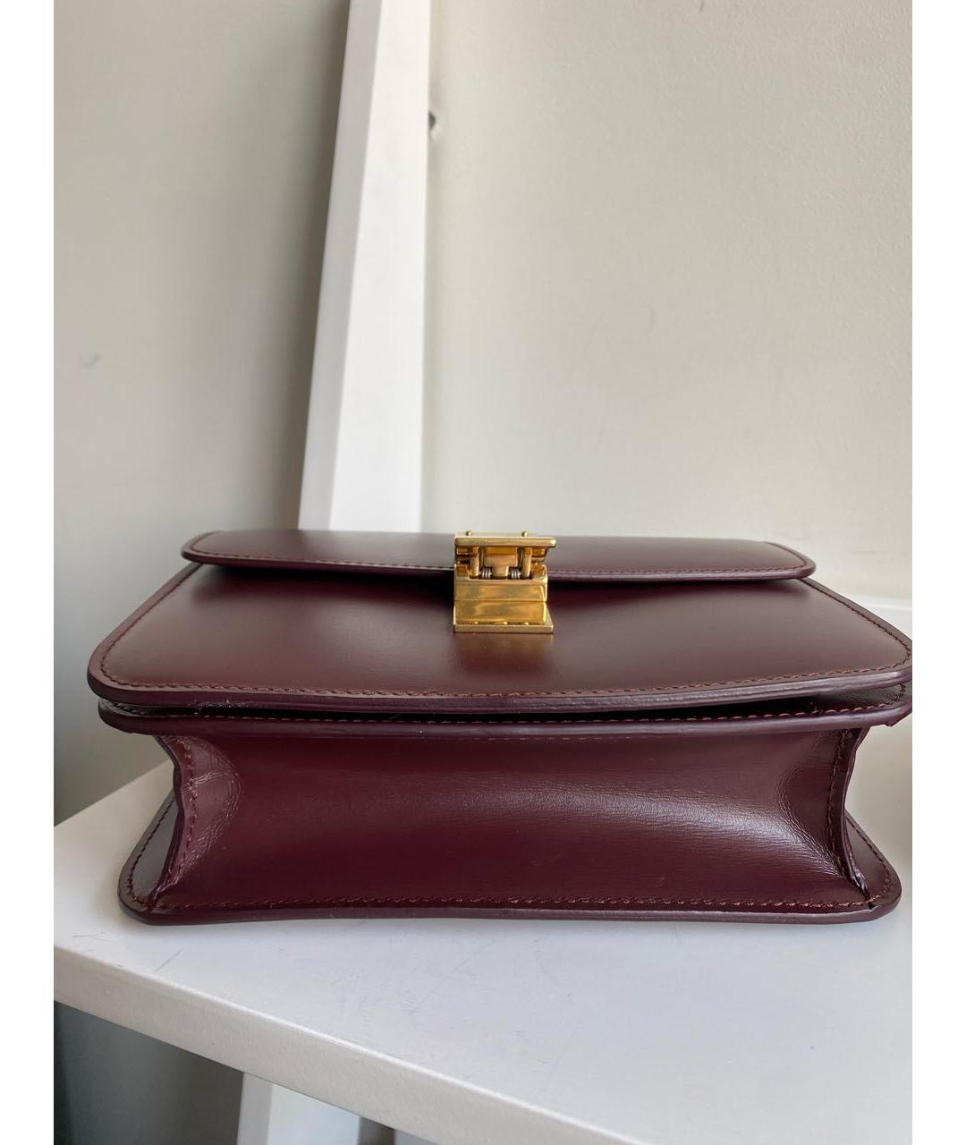 CELINE Бордовая кожаная сумка через плечо, фото 5