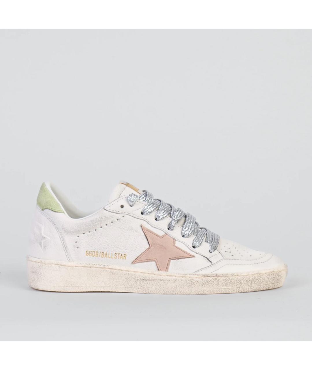 GOLDEN GOOSE DELUXE BRAND Бежевые кожаные кеды, фото 6