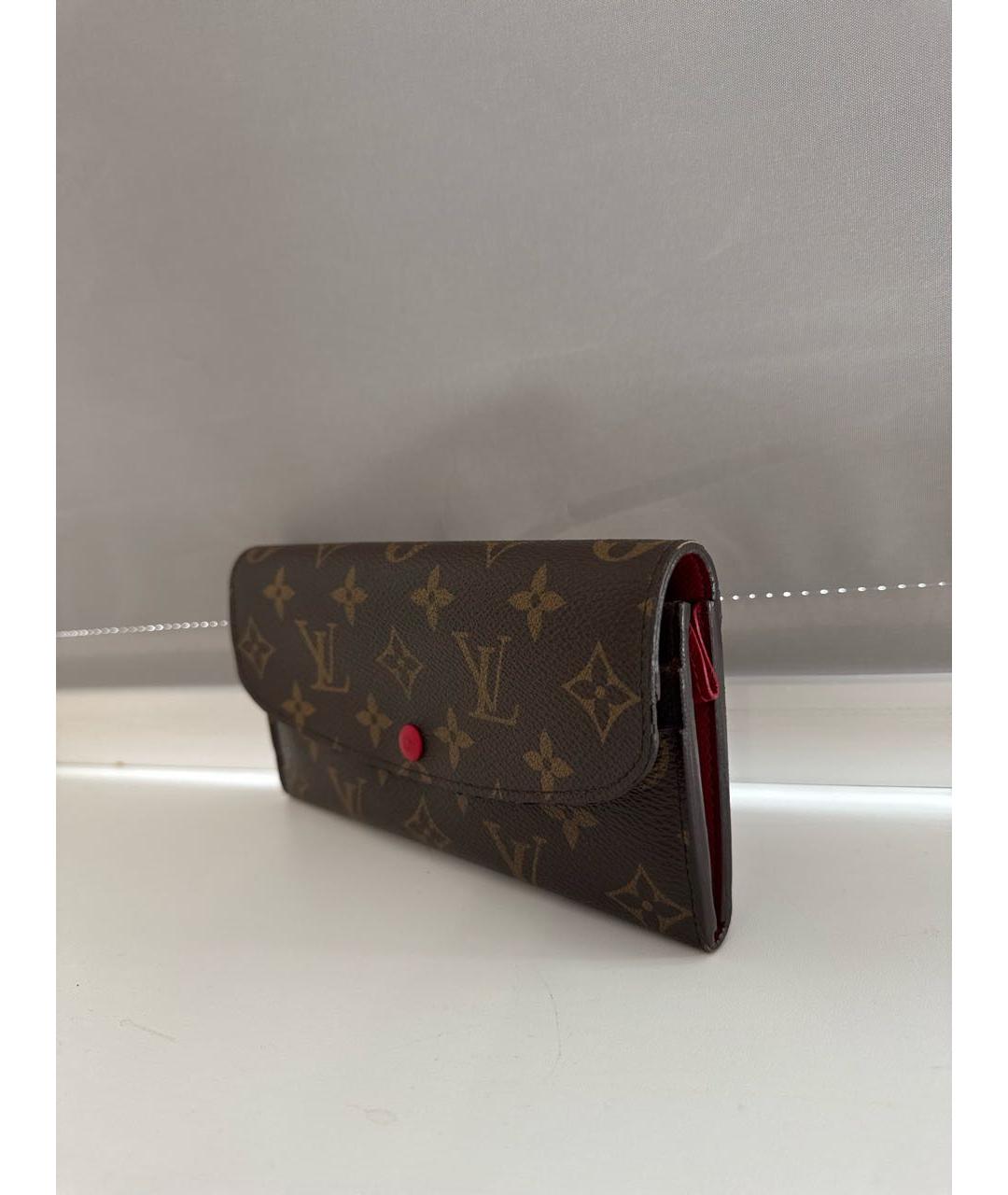 LOUIS VUITTON Коричневый кожаный кошелек, фото 2