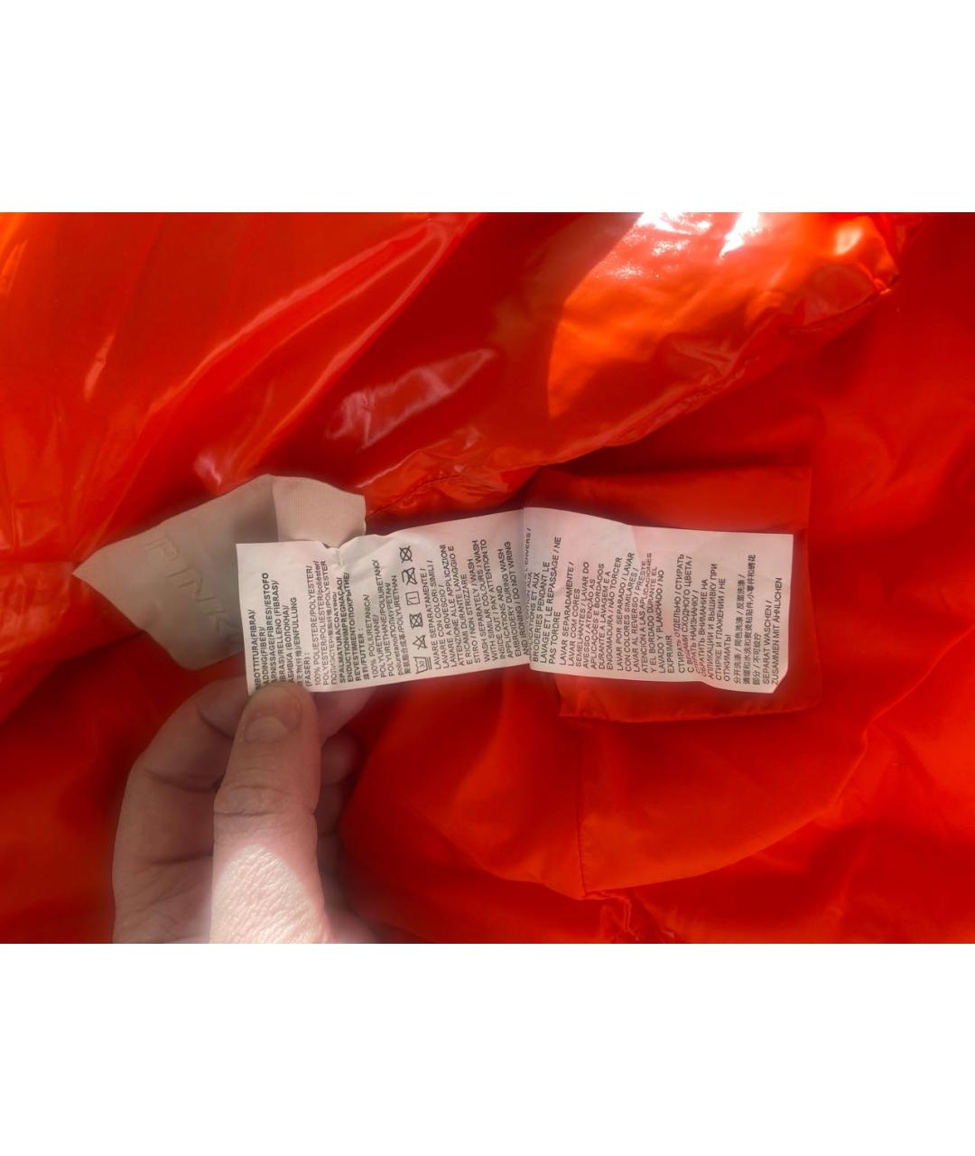 PINKO Оранжевая полиуретановая куртка, фото 7