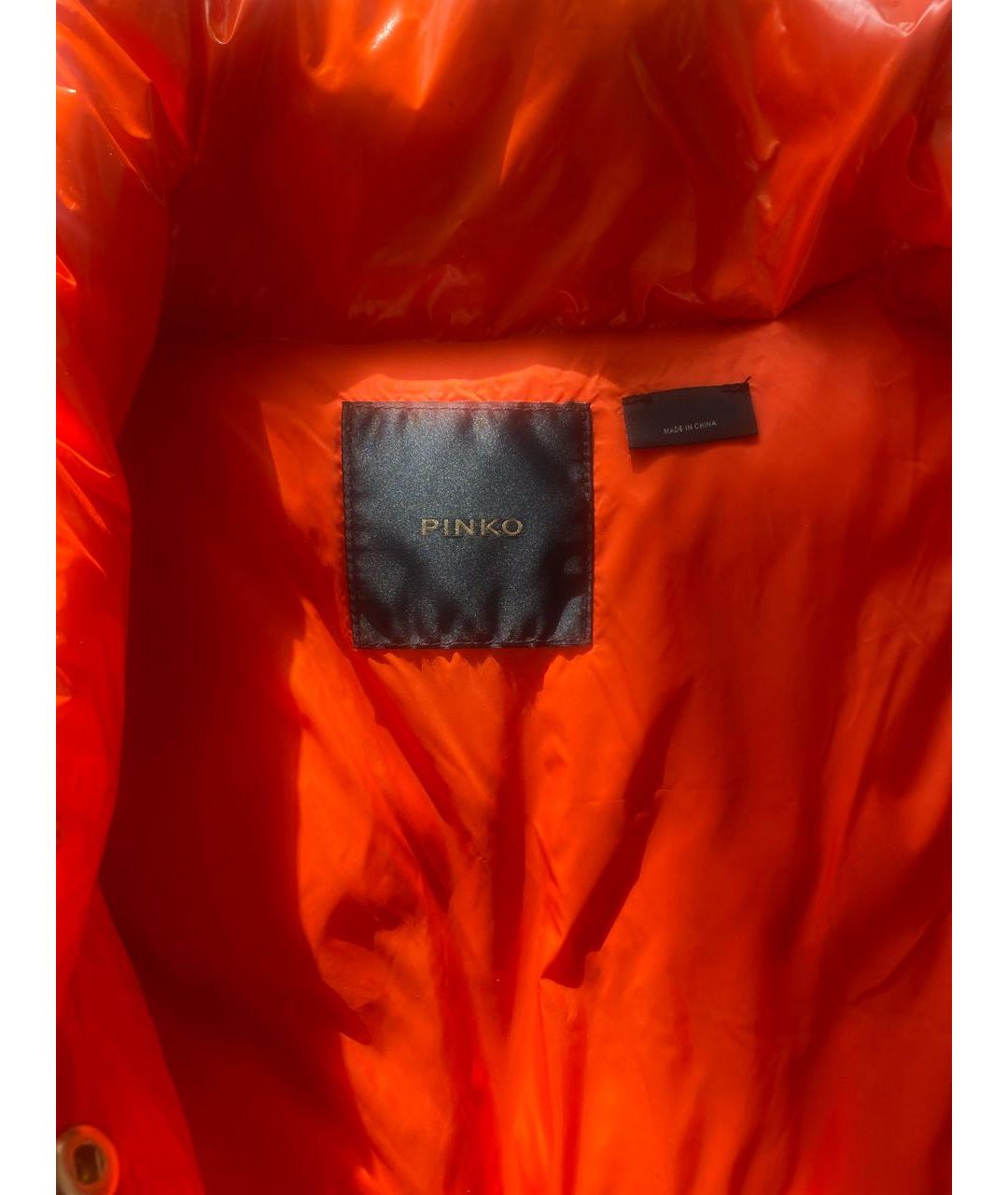 PINKO Оранжевая полиуретановая куртка, фото 3