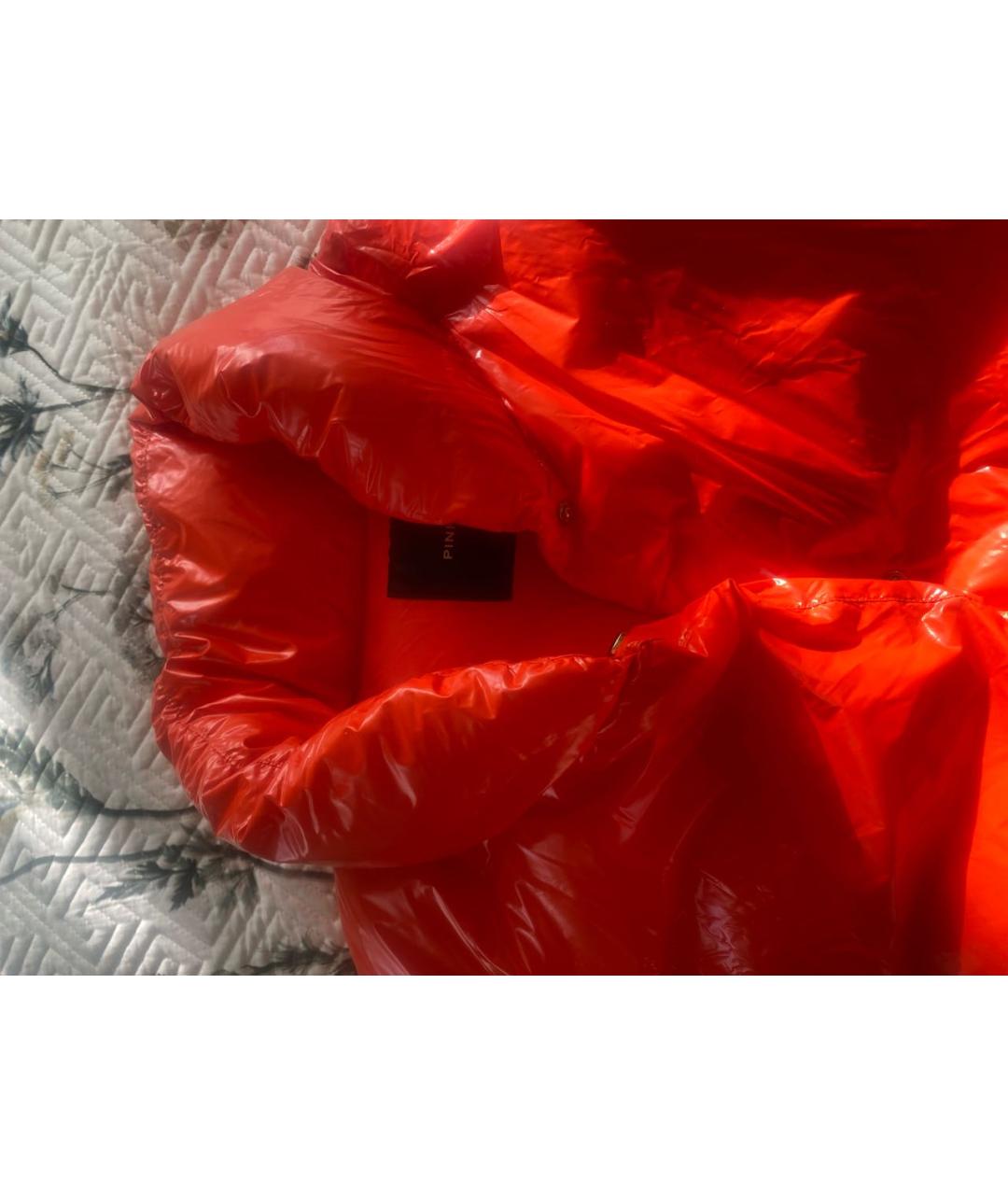 PINKO Оранжевая полиуретановая куртка, фото 4