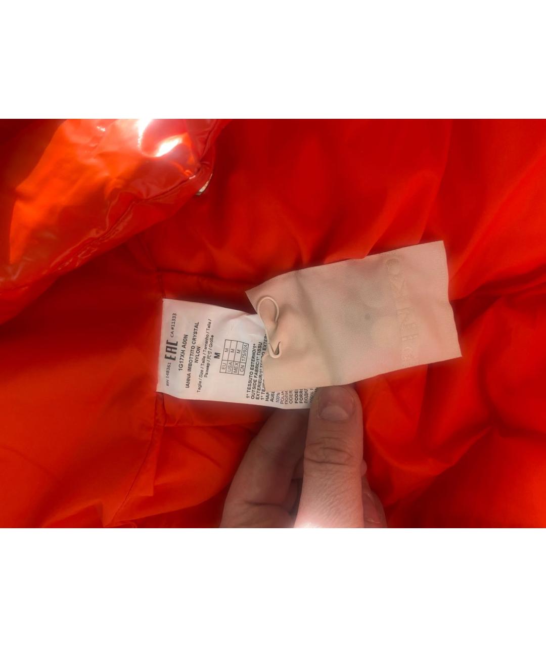 PINKO Оранжевая полиуретановая куртка, фото 6