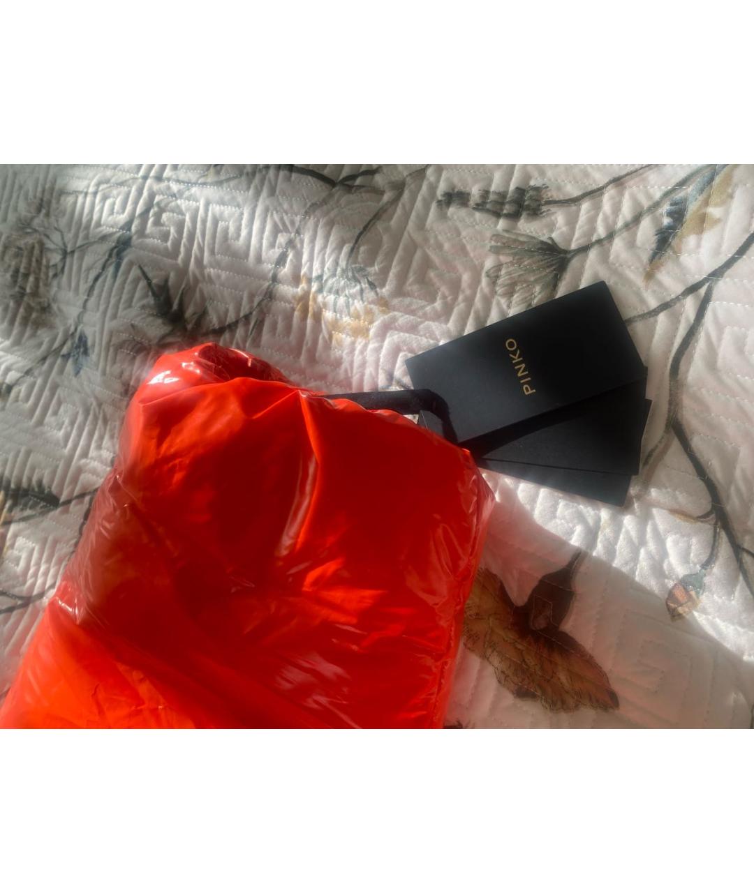 PINKO Оранжевая полиуретановая куртка, фото 5