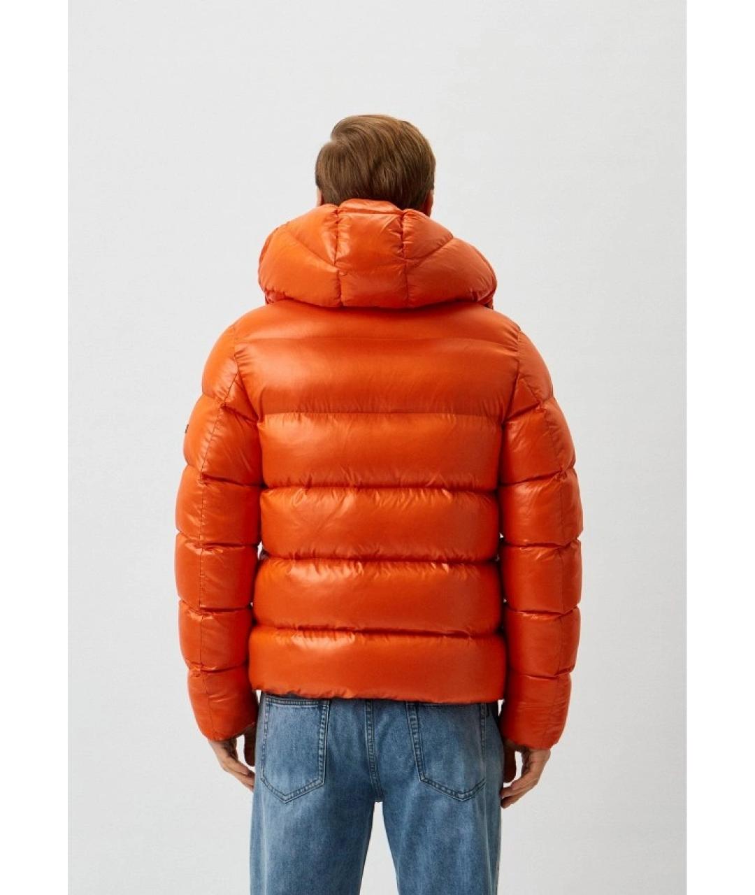 MONCLER Оранжевая полиэстеровая куртка, фото 3