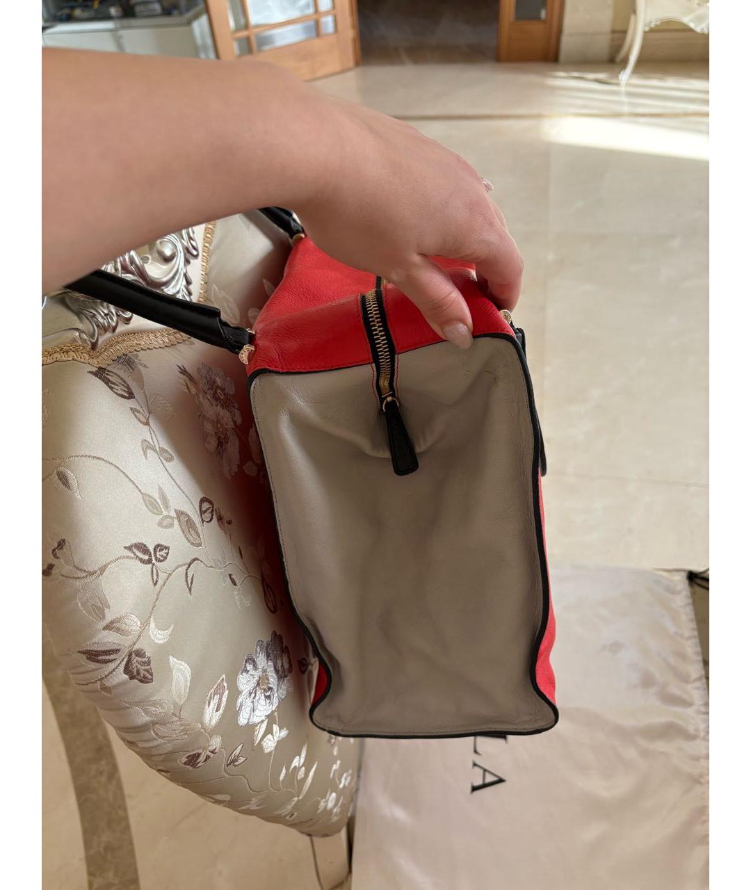 FURLA Красная кожаная сумка с короткими ручками, фото 9